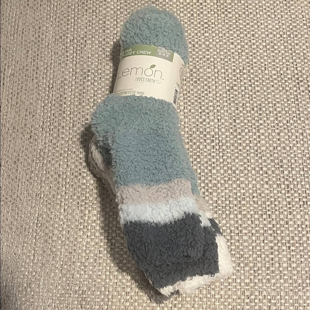 Women's Lemon Brand Multi-Tone Cozy 3 pairs Socks for shoe sizes 5-9.5
